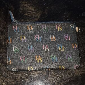 Dooney & Bourke Black Multicolor Logo Zip Pouch